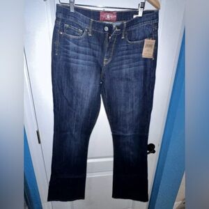 NEW WT Women’s Lucky Brand Blue Jeans Sofia Boot 12 / 31 LONG Bootcut dark wash
